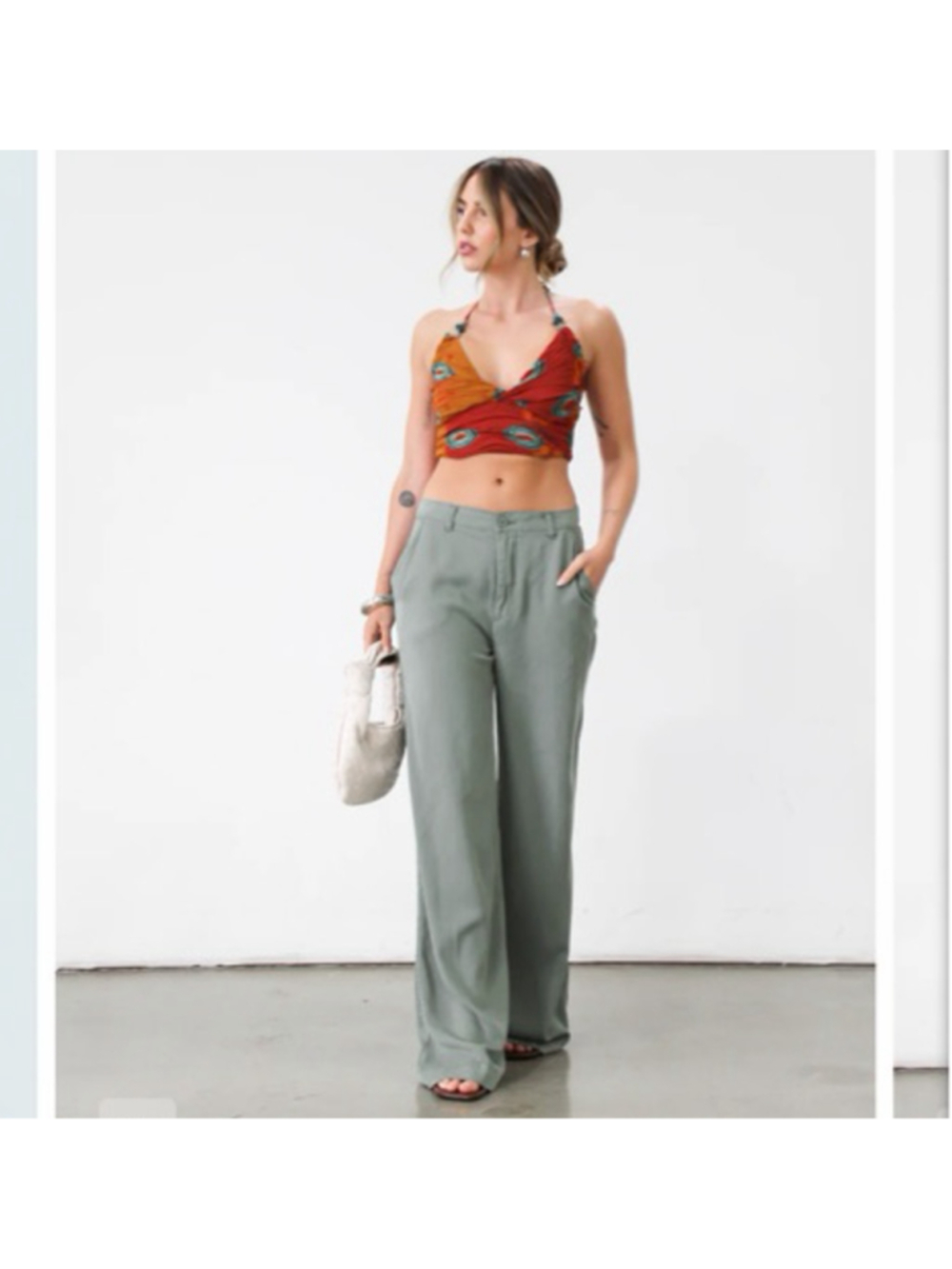 Pistola Jadyn Olivine Wide Leg Pants Trousers 29 Green NEW with tags
